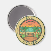 Aimant Gulf State Park Alabama Circle Badge (Recto/Verso)