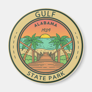 Aimant Gulf State Park Alabama Circle Badge