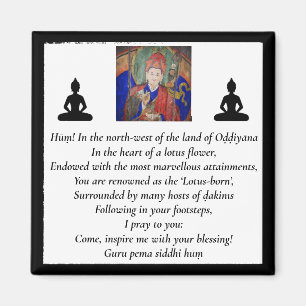 Aimant Guru Rinpoché & Prière Sept Lignes /Padmasambhava