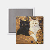 Aimant Gustav Klimt A Inspiré Deux Chats En Lit (Recto/Verso)