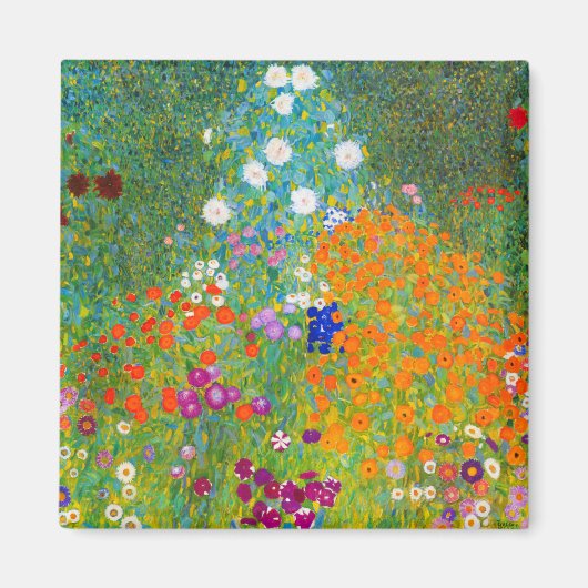 Aimant Gustav Klimt Bauerngarten Flower Garden Art (Devant)