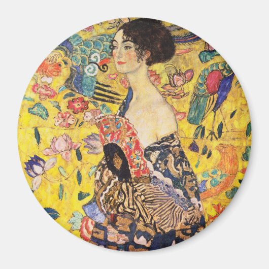 Aimant Gustav Klimt Dame avec éventail (Devant)