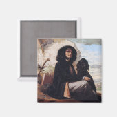 Aimant Gustave Courbet - Autoportrait avec un chien noir (Recto/Verso)