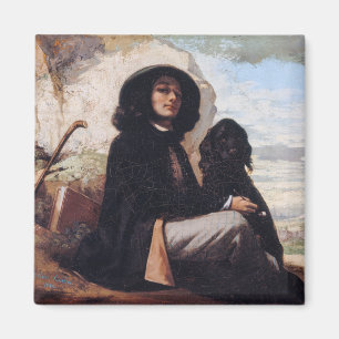 Aimant Gustave Courbet - Autoportrait avec un chien noir