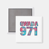 Aimant Gwada 971 Madras - Style Caraïbes Unique (Recto/Verso)