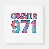 Aimant Gwada 971 Madras - Style Caraïbes Unique (Devant)