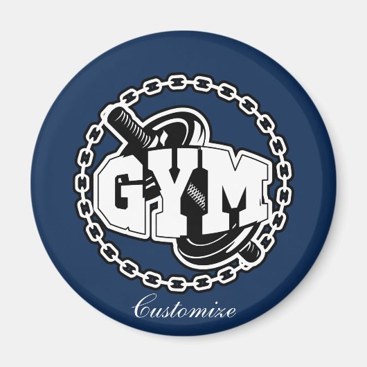Aimant Gym Barbell Logo Thunder_Cove (Devant)