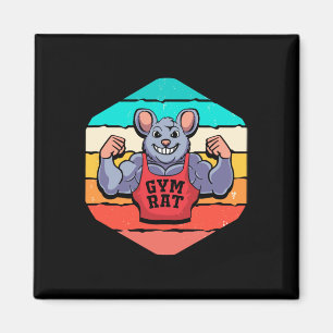 Aimant Gym Lover Bodybuilding Retro Gym Rat