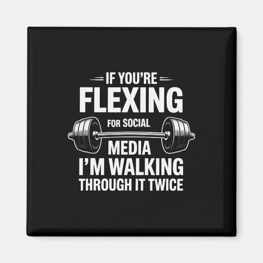 Aimant Gymnase Funny Flexing Workout Bodybuilding 1 (Devant)