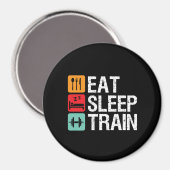 Aimant Gymnase Motivation Exercice Fitness Manger Sleep T (Recto/Verso)