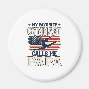 Aimant Gymnaste préféré m'appelle Papa Patriotique Vintag