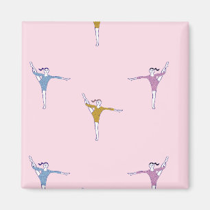 Aimant gymnaste rose