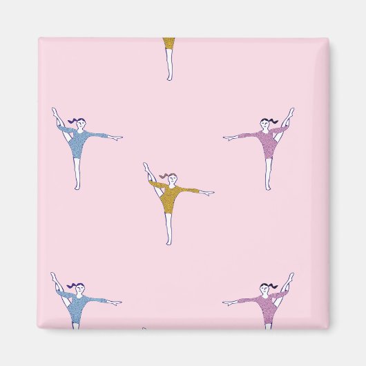 Aimant gymnaste rose (Devant)