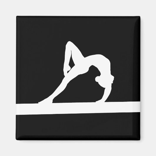 Aimant Gymnaste Silhouette noir (Devant)