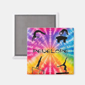 Aimant Gymnastique des filles Cravate arc-en-ciel (Recto/Verso)