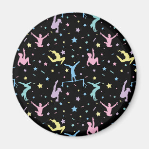 Aimant Gymnastique Féminine Gymnastes avec Étoiles