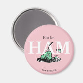 Aimant "H pour JAMBON" | Conception de l'alphabet (Recto/Verso)