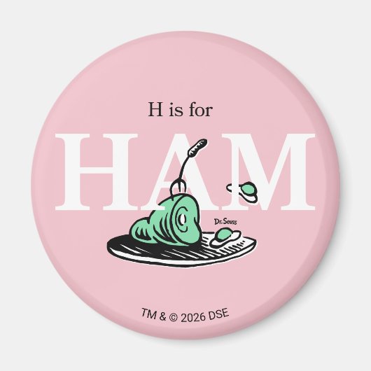 Aimant "H pour JAMBON" | Conception de l'alphabet (Devant)