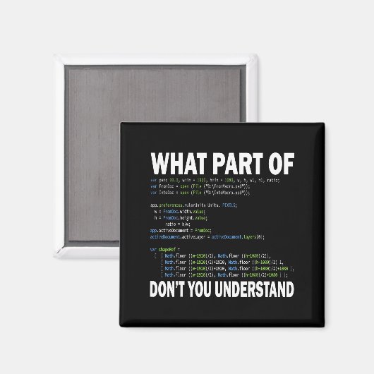 Aimant Hacker Computer Programmer Apparel Coding What Par (Recto/Verso)