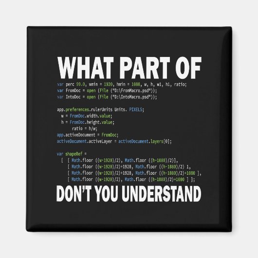 Aimant Hacker Computer Programmer Apparel Coding What Par (Devant)