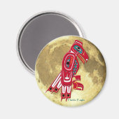 Aimant HAIDA EAGLE & PLEINE LUNE Native American Art Magn (Recto/Verso)