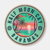 Aimant Half Moon Cay Bahamas Retro Souvenir 19560s (Devant)