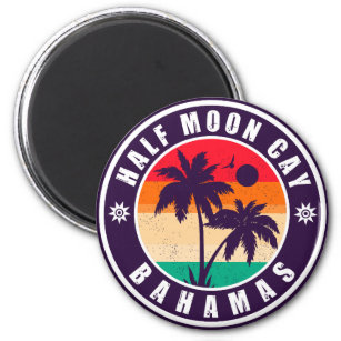 Aimant Half Moon Cay Bahamas - Retro Vintage 80s