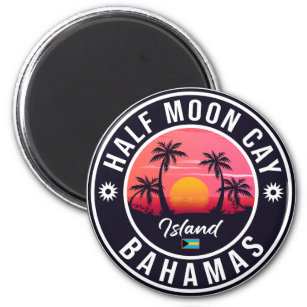 Aimant Half Moon Cay Bahamas - Retro Vintage 80s Souvenir