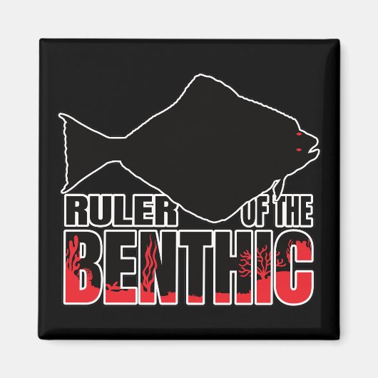 Aimant Halimais Halibut Poisson plat - Geek marin (Devant)