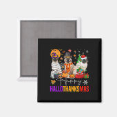 Aimant Hallothanksmas Chat Siamese Halloween Thanksgiving (Recto/Verso)