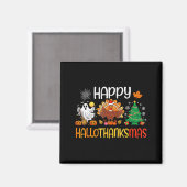 Aimant Hallothanksmas Shirt Funny Halloween Thanksgiving (Recto/Verso)