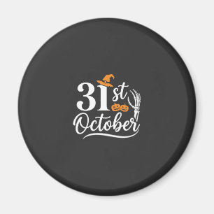 Aimant Halloween 31 octobre Citrouille Sorcière Chapeau D