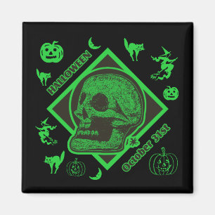 Aimant Halloween 31 Octobre Collage Green