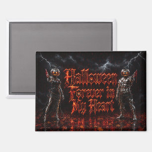 Aimant Halloween à jamais dans mon cœur Gothique Citrouil