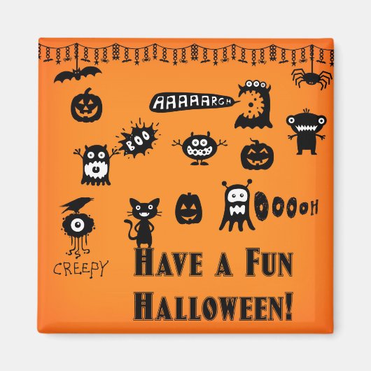 Aimant Halloween amusant (Devant)