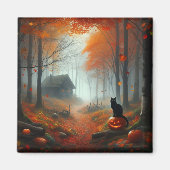 Aimant Halloween/Automne/Automne/citrouille/chat (Devant)