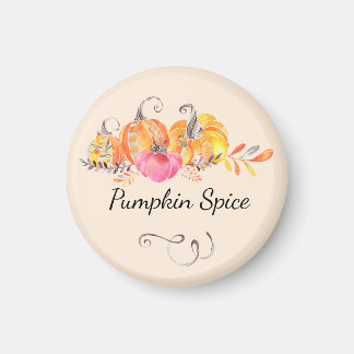 Aimant Halloween Automne Automne Citrouilles aquarelle Pe