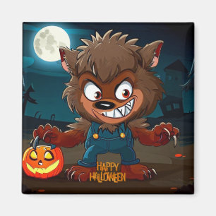 Aimant Halloween/automne/automne/loup-garou/dessin animé