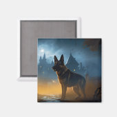 Aimant Halloween berger allemand effroi (Recto/Verso)