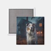 Aimant Halloween, berger australien (Recto/Verso)