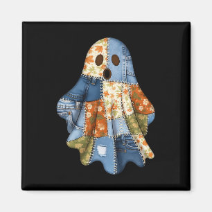 Aimant Halloween Blue Denim Boo Ghost Floral Coquette Fal