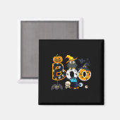 Aimant Halloween Boo Owl Avec Sorcière Casquette Araignée (Recto/Verso)