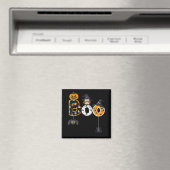 Aimant Halloween Boo Owl avec sorcière Casquette araignée (In Situ (Lave-vaisselle))