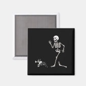 Aimant Halloween Boston Terrier Et Skeleton (Recto/Verso)