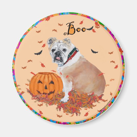 Aimant Halloween Bouledogue Anglais (Devant)