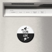 Aimant Halloween Broomstick Clean Dirty Dishwasher (In Situ (Lave-vaisselle))