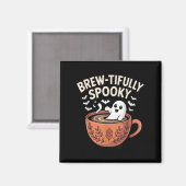 Aimant Halloween café glacé soigneusement hantée (Recto/Verso)