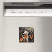 Aimant Halloween caniche Éffrayant (In Situ (Lave-vaisselle))