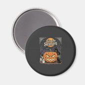 Aimant Halloween C'est la Saison Design de Chat Citrouill (Recto/Verso)