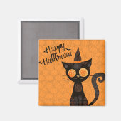 Aimant Halloween/chat/citrouille/automne (Recto/Verso)